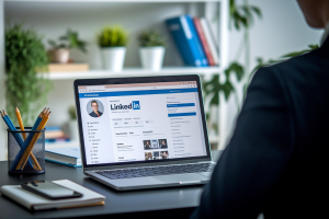 bureau-ordinateur-profil-linkedin-personne