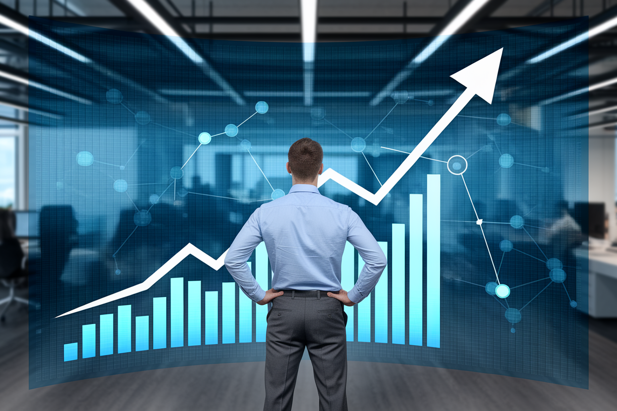 homme-affaires-ecran-graphes