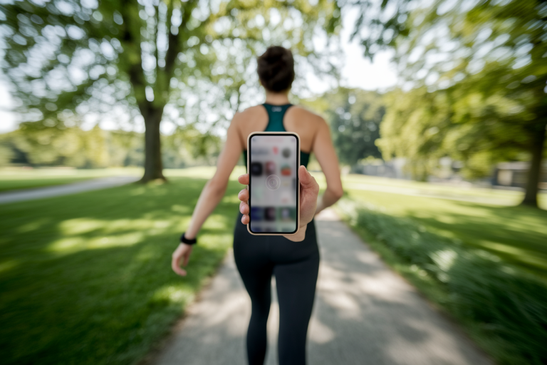 personne-dos-athletique-parc-telephone