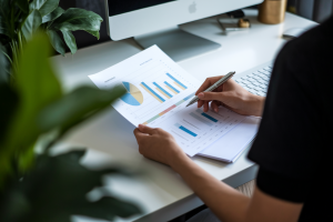 personne-bureau-ordinateur-plante-documents